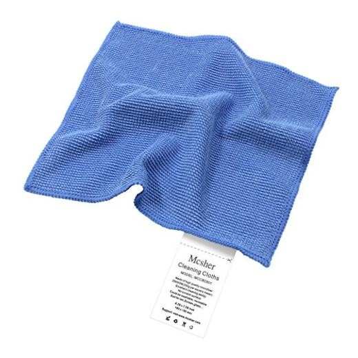 Microfiber Cleaning Cloths - 6 Pcak, Blue, 6"x 7" Inch