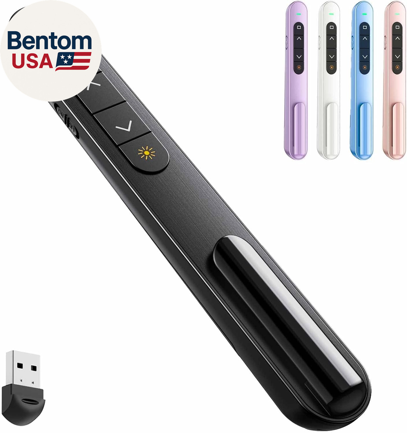 Presentation Clicker with Volume Control, 2.4Ghz USB Wireless Presenter Remote,
