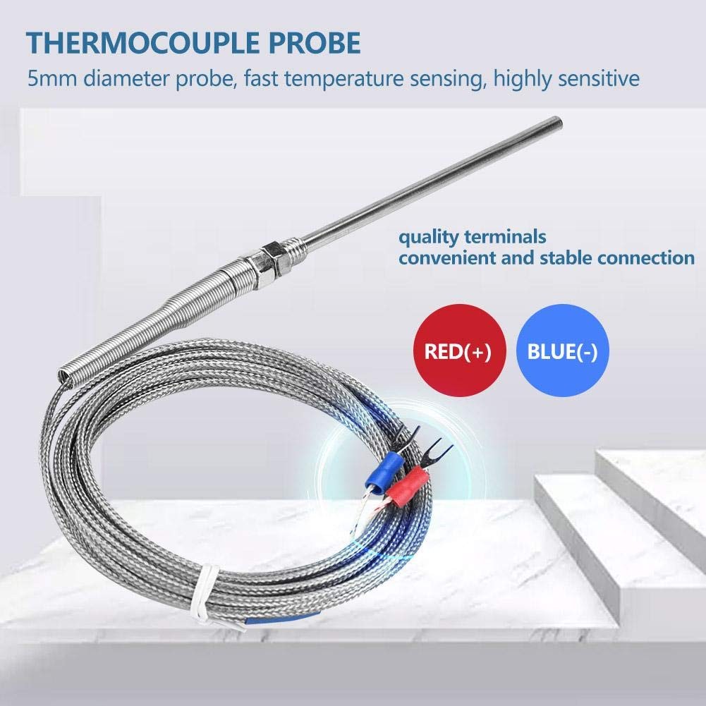 Type K Thermocouple M8 Thread 100mm Probe Temperature Sensor Wire 0-400 4m