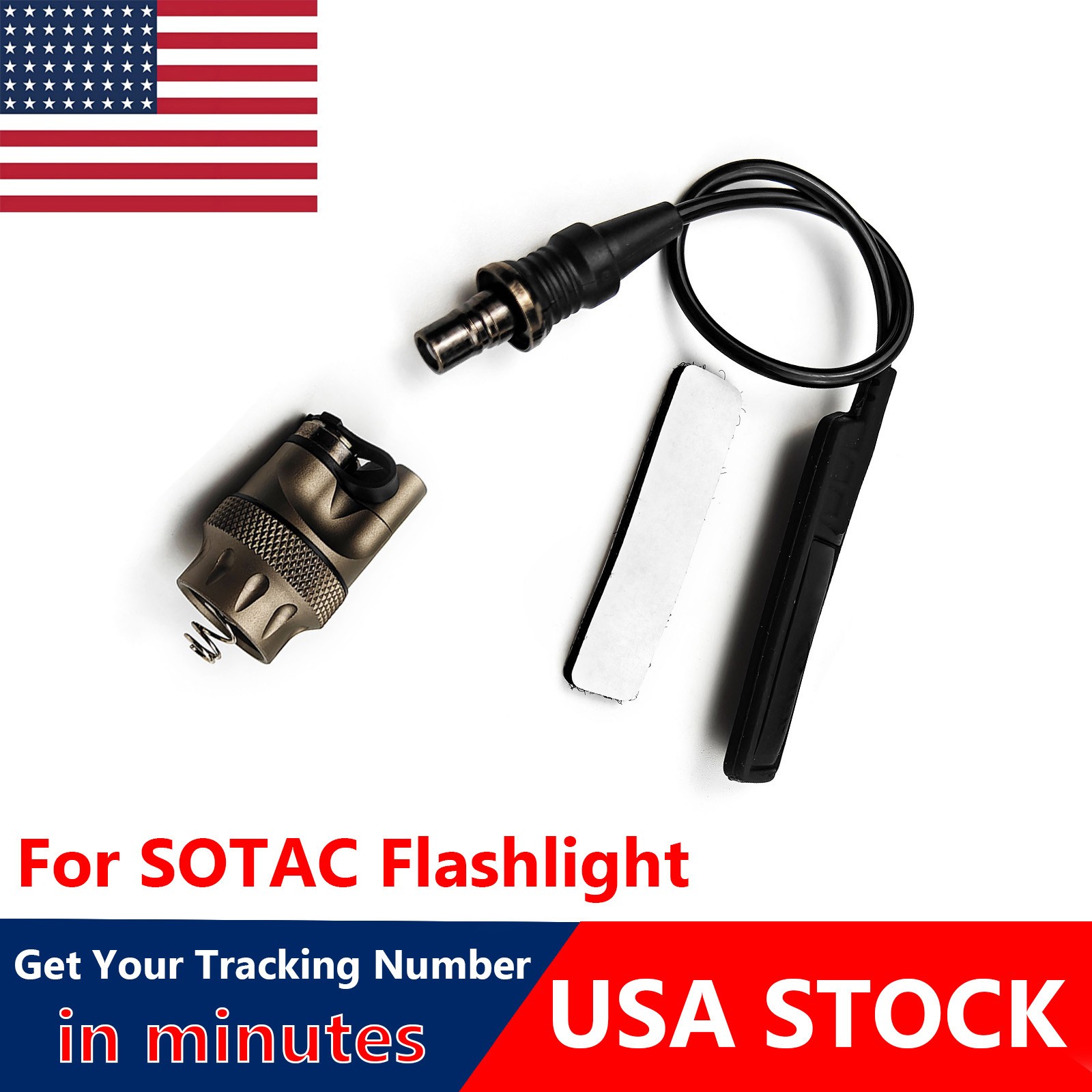 Tactical Flashlight Replacement Tailcap W/ Remote Switch for M300 M600 Light US