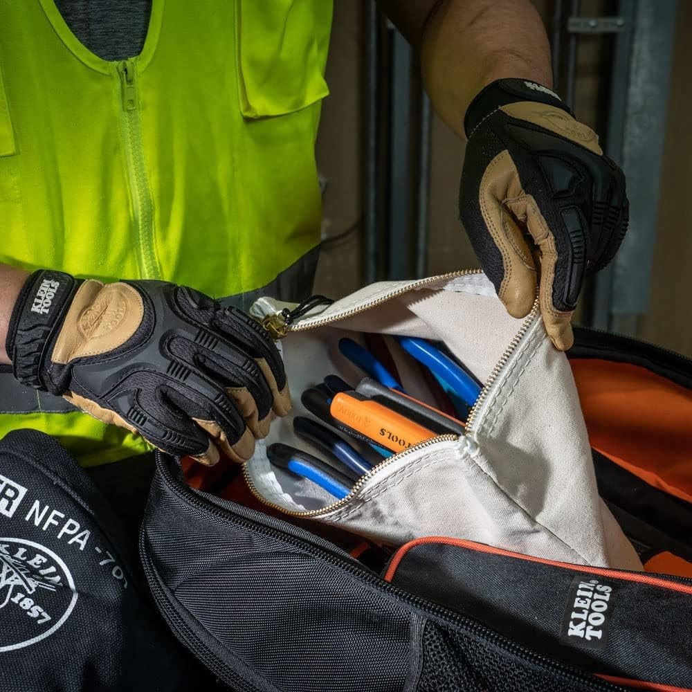 Versatile 2-Liter Tool Storage Bag with Shoulder Strap and Sturdy Brass Zipper