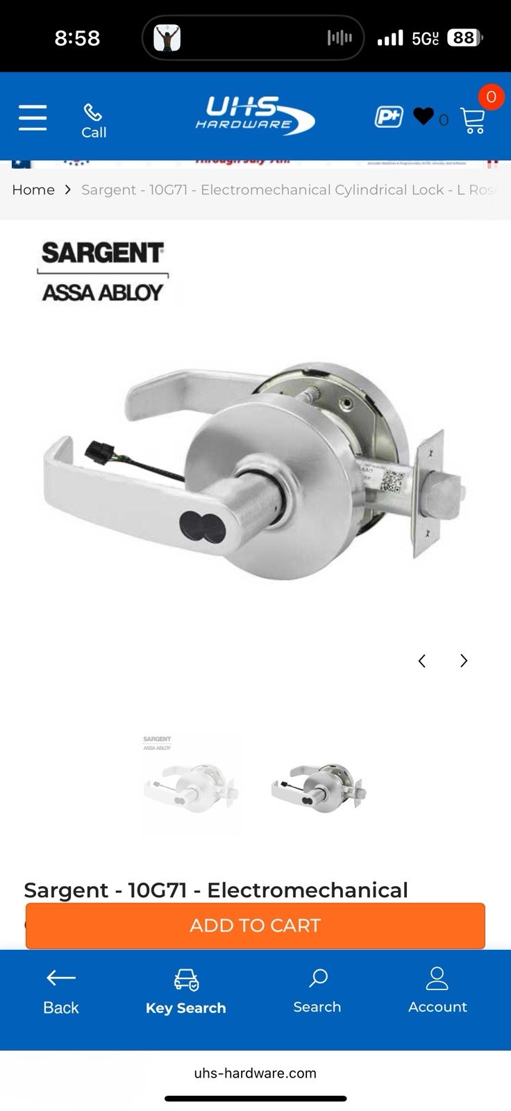 SARGENT 10G71-24V-L-B-26DS Lever Lockset,Electrical/Mechanical 26D5G