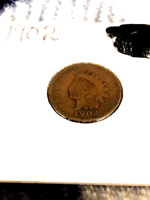 1902   INDIAN  HEAD  CENT,   BRONZE,   CIRCULATED,   Actual Coin in Photo