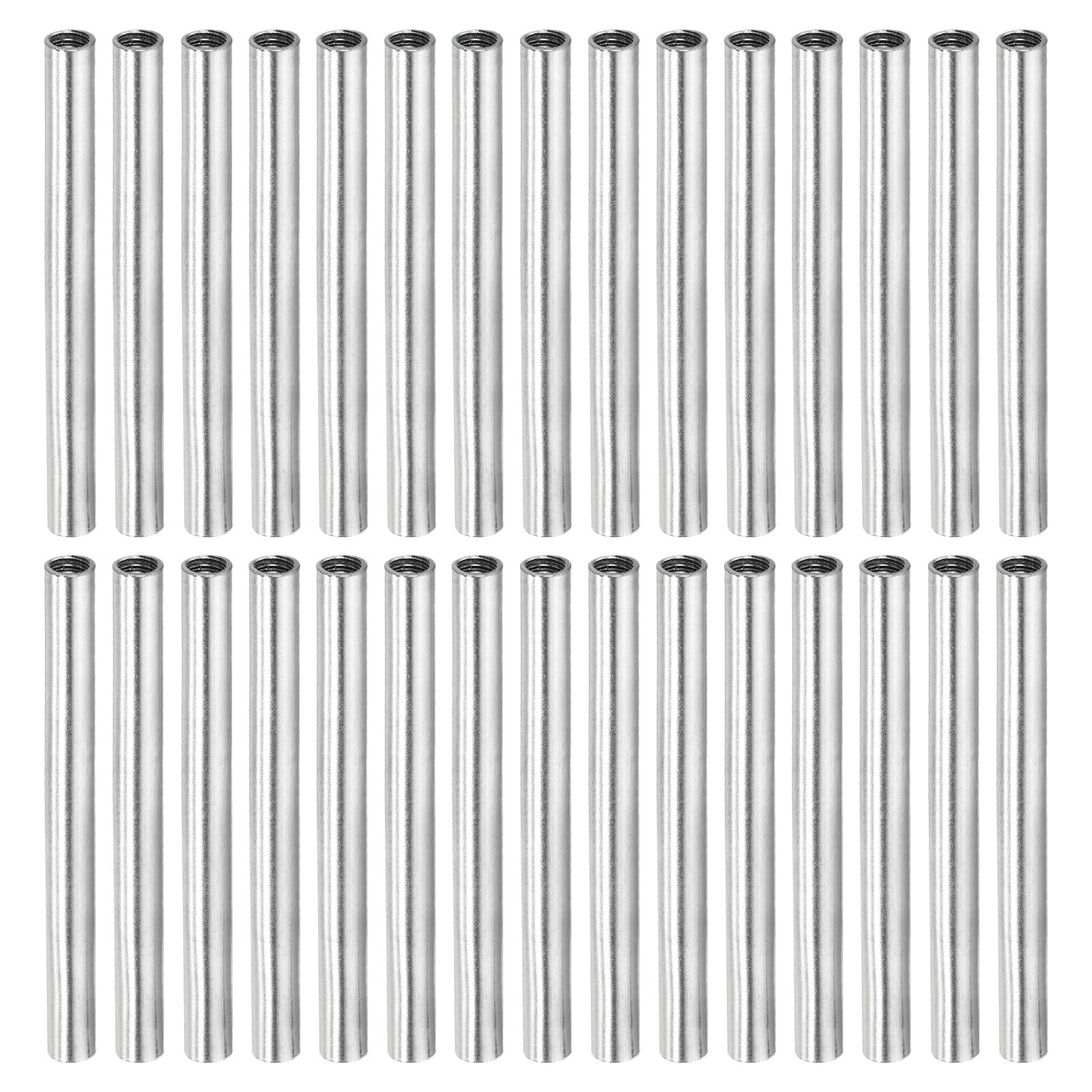 30pcs Round Coupling Nut M4x0.7mm 50mm Rod Bar Stud Tube Nut Sleeve Connector
