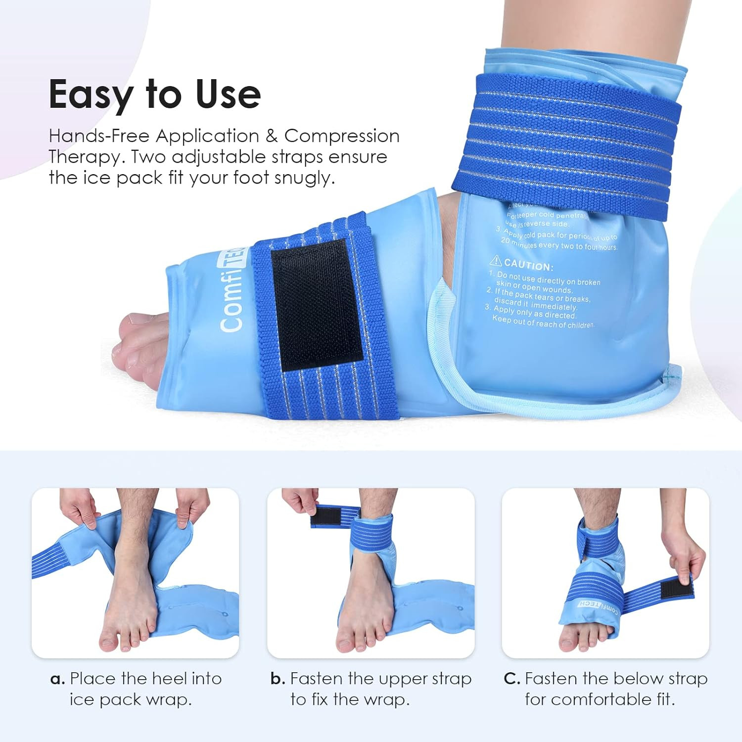 Ankle Ice Pack Wrap Reusable Heel Cold Sleeve