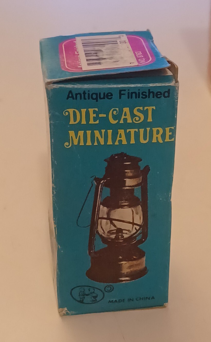 Vintage Miniature Lantern Die Cast Metal Pencil Sharpener w/handle 3" tall