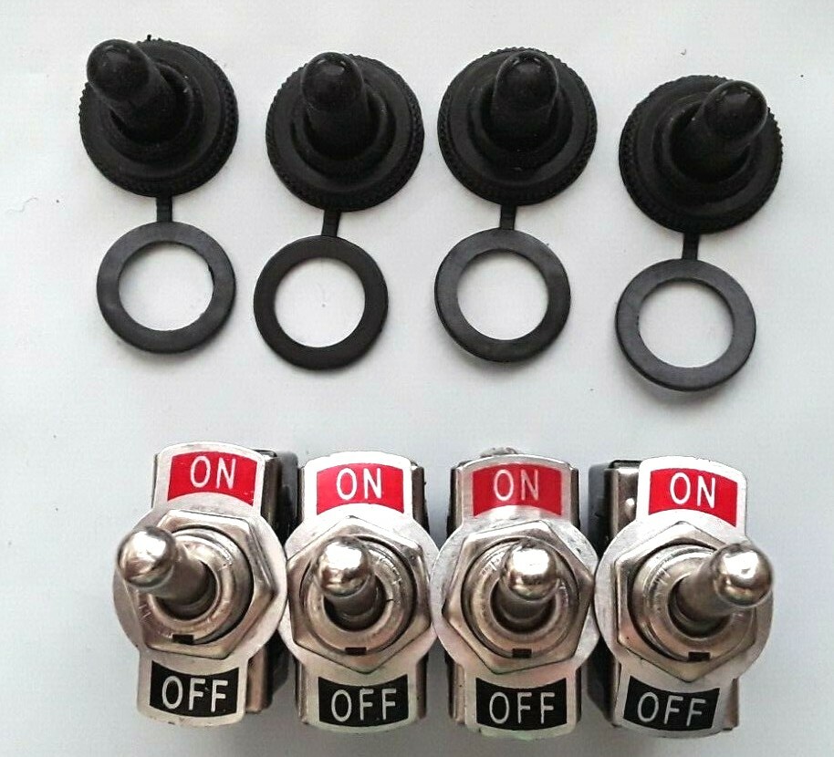 Toggle Switches 4 Pack 2 Pin ON Off SPST Car Rocker Toggle Switches, 20A Heavy