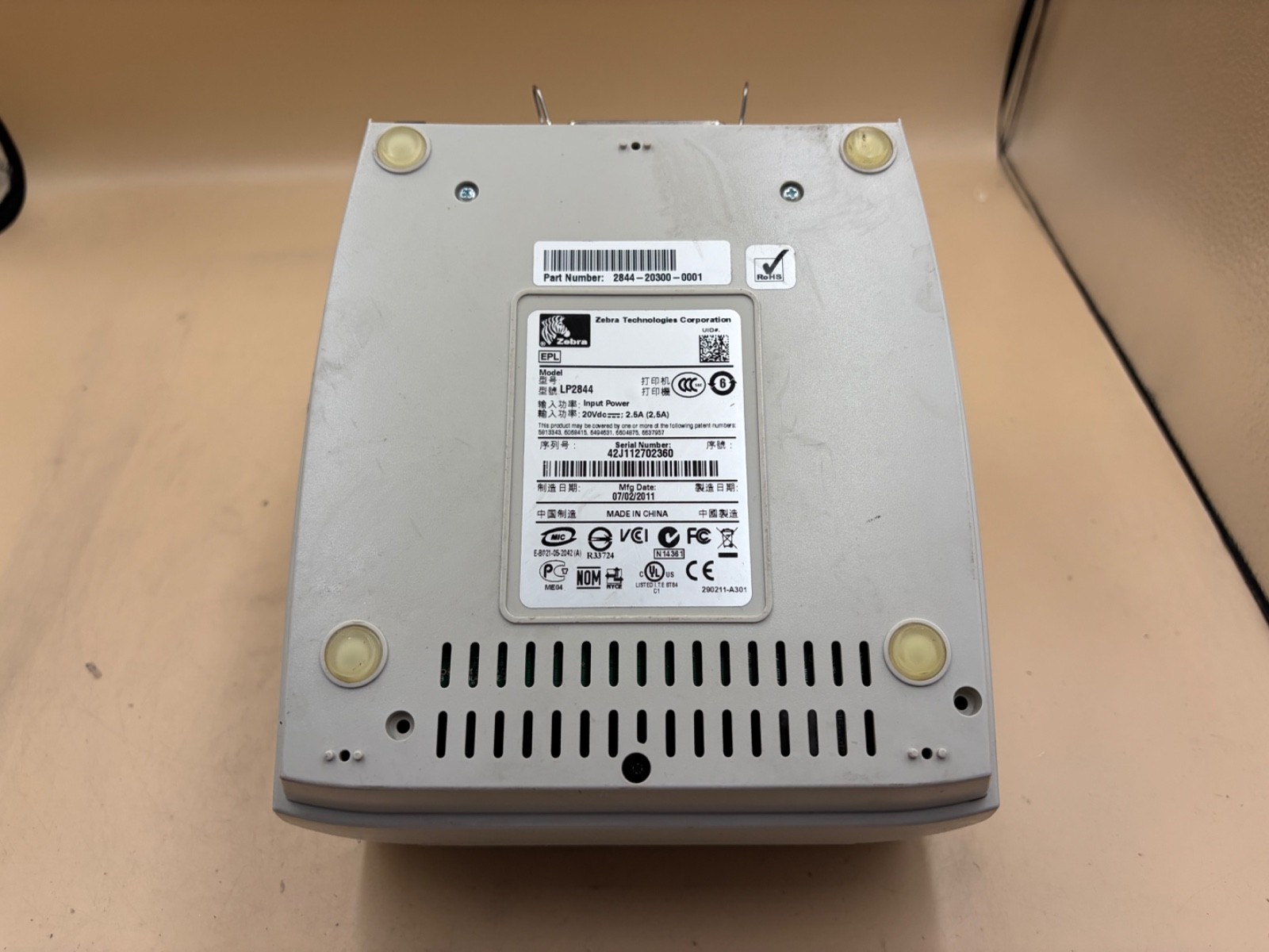 Zebra LP 2844 USB Parallel Thermal Label Printer 2844-20300-0001