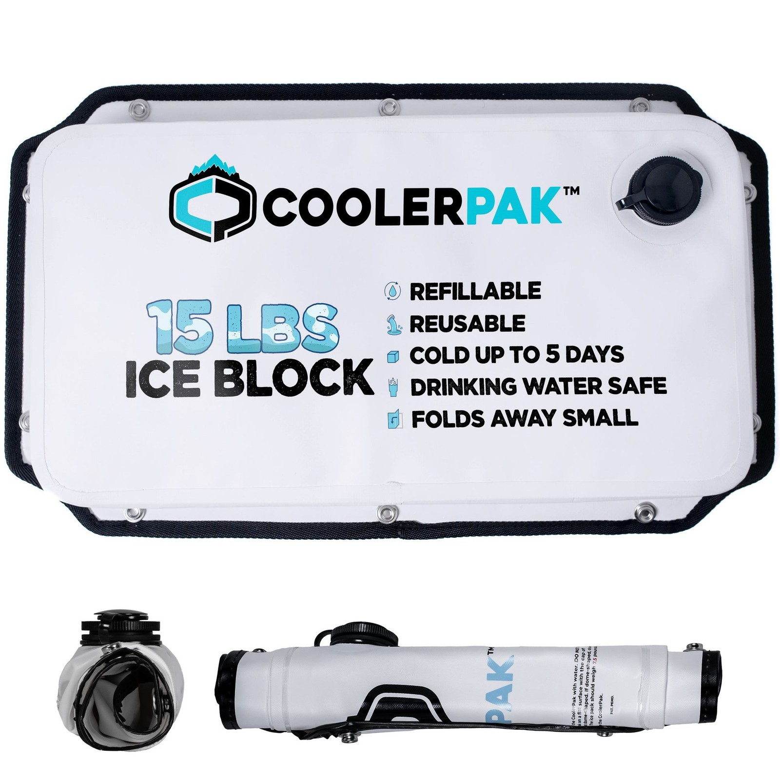 Reusable Refillable Ice Pack - Long Lasting Cold - Roll Up Cooler Freeze Pack