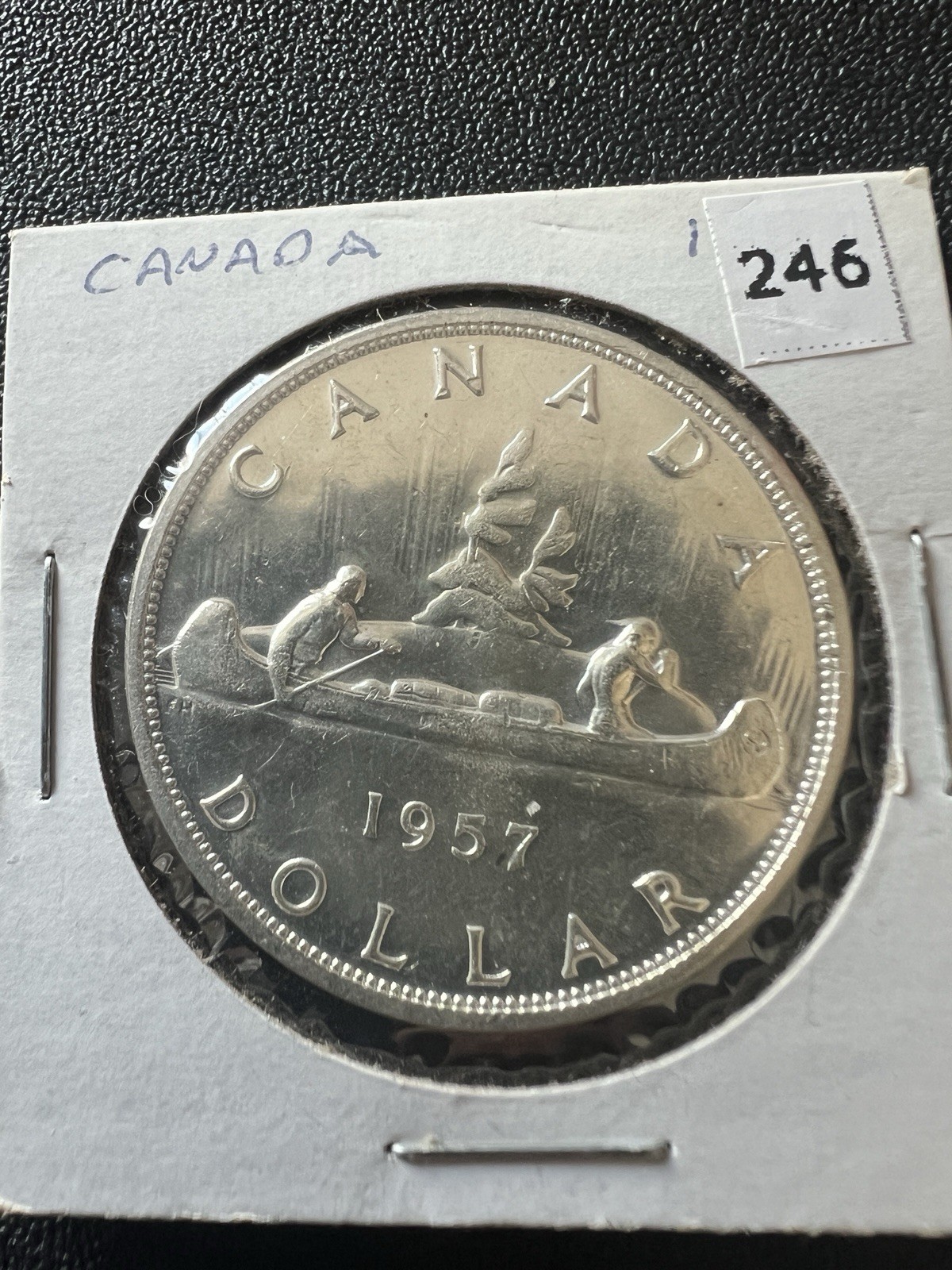 1957 Canada $1 Dollar ProofLike Silver Semi Key Date (TZ037)