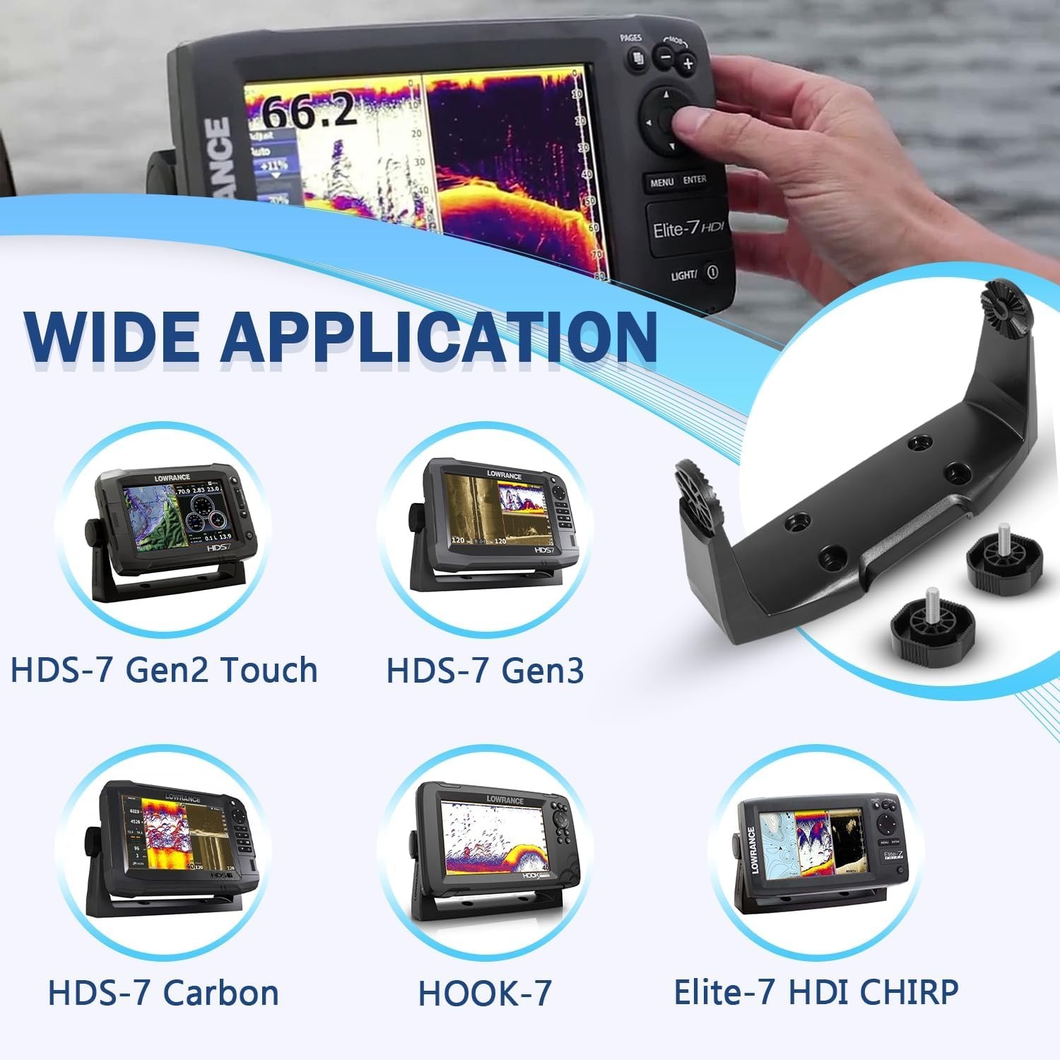 Secure Gimbal Bracket for Lowrance Touchscreen, Durable and Reliable Support