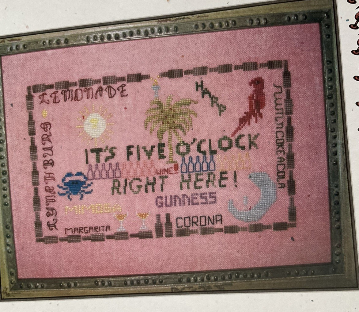 Five O'clock Right Here by Firecracker Needlework Designs Cross Stitch Pattern