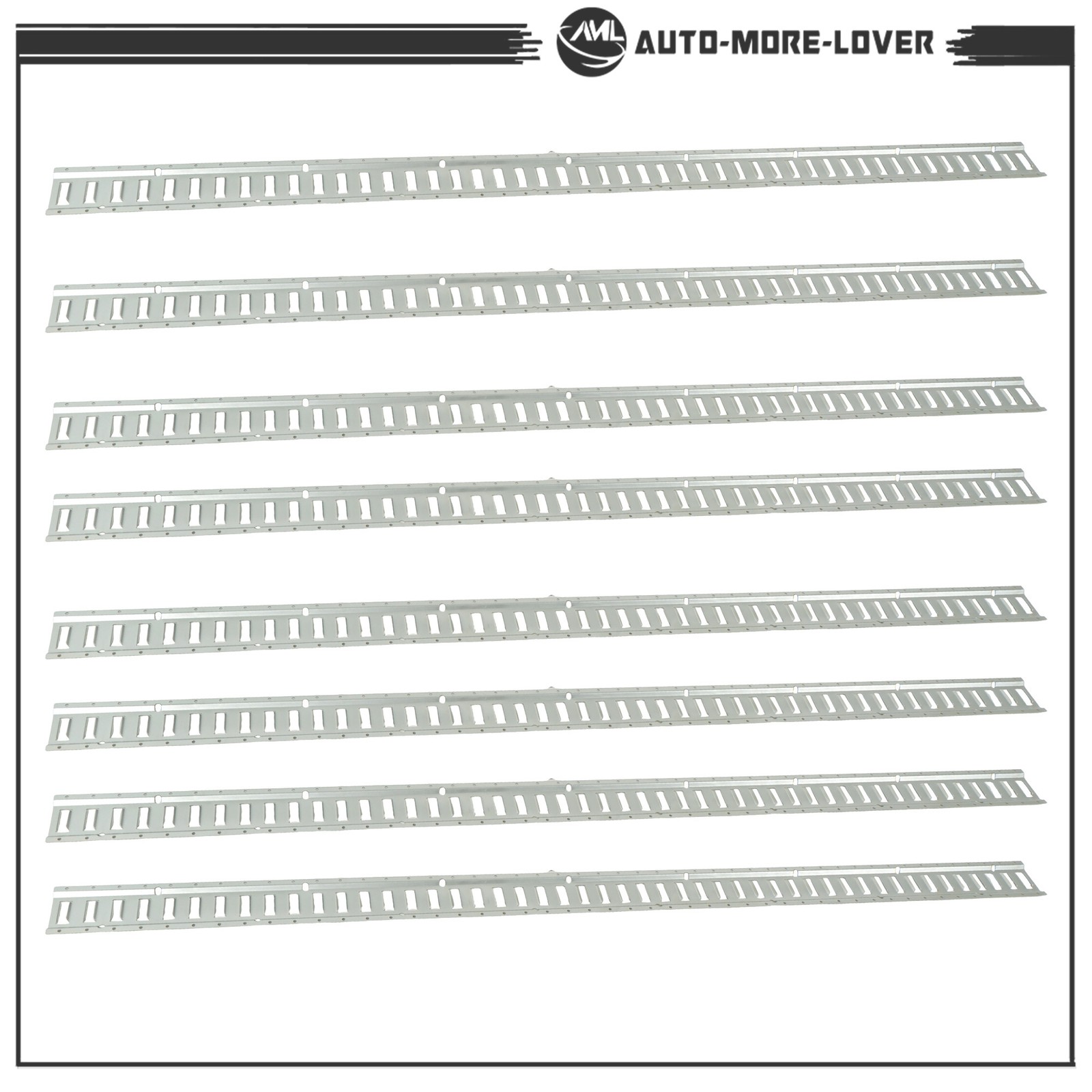 8 Pack 8' E Track Tie Down Rail Galvanized Steel Rail Zinc-Plated for Trailers