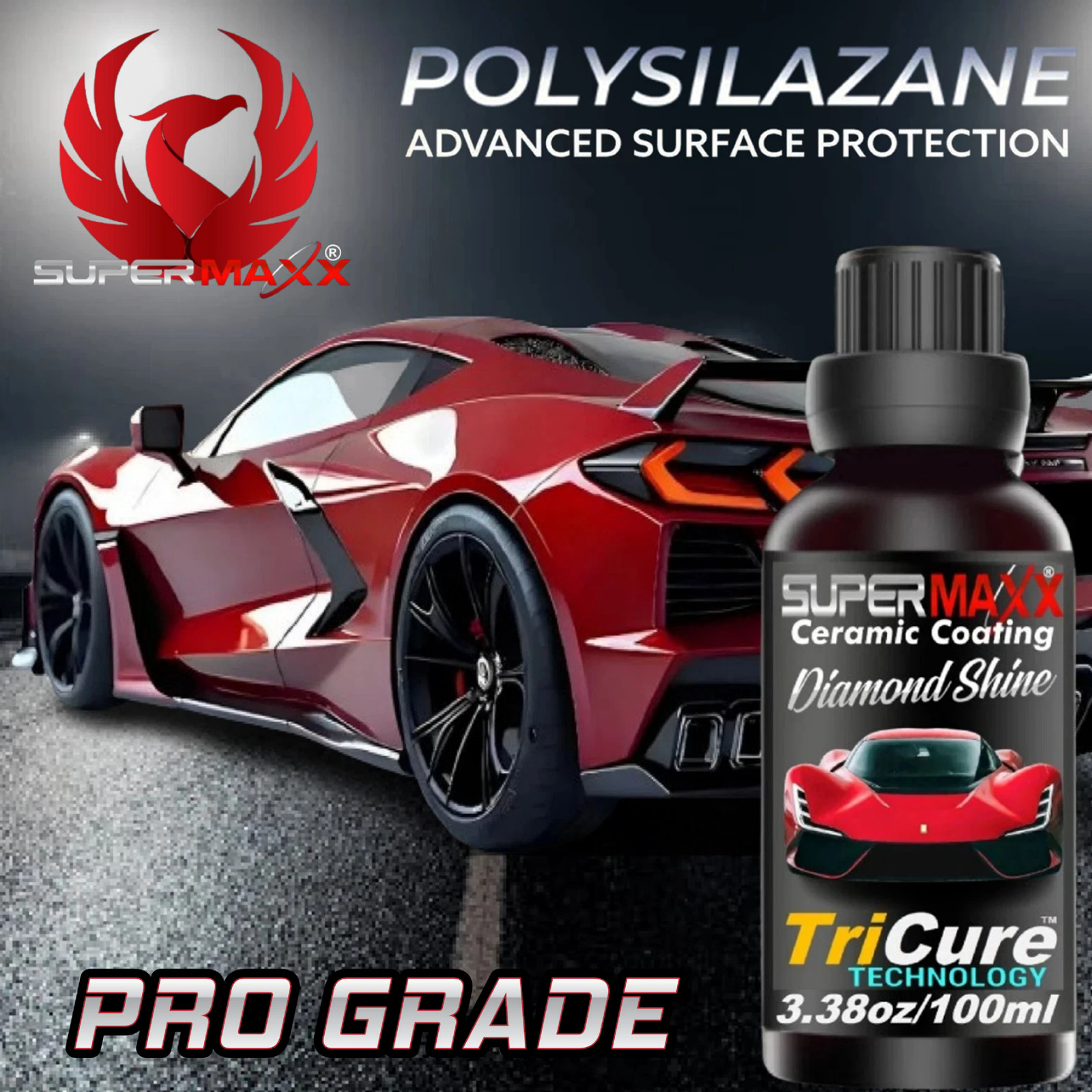 CERAMIC CAR COATING 5 YR ADVANCED PAINT PROTECTION HIGH GLOSS POLYSILAZANE - KIT