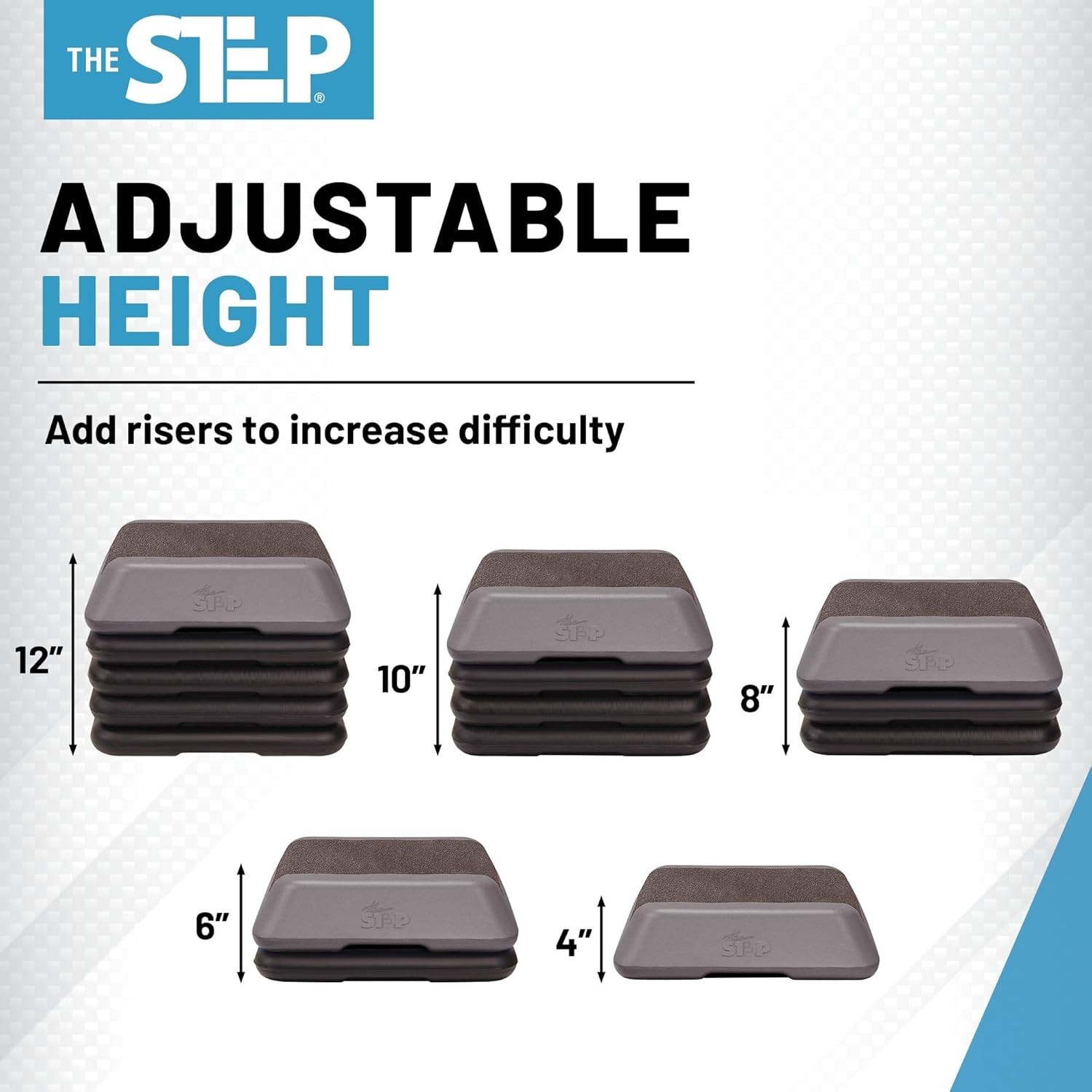 High Step Aerobic Platform with 4 Risers, Home Gym Equipment