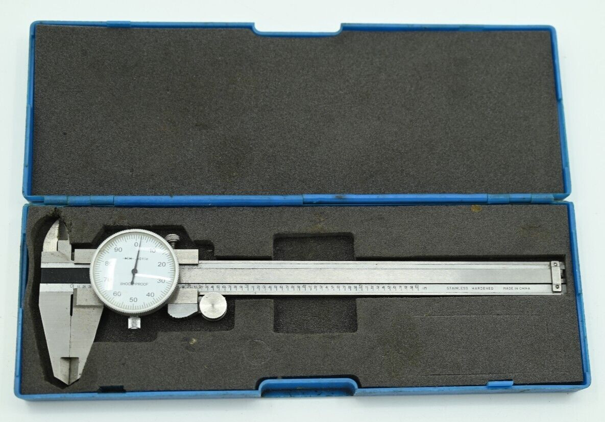 Cen-Tech Stainless Steel Dial Caliper 6" x .001" Shock-Proof P5658 with Case