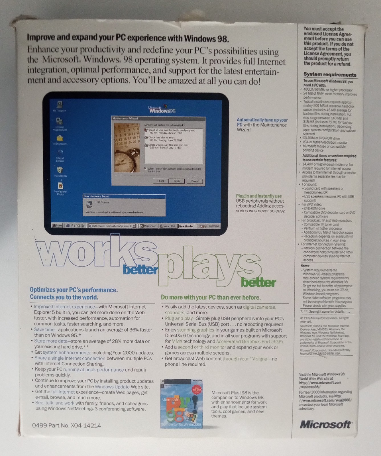 Microsoft Windows 98 Upgrade - Second Edition Installation Software With Key.