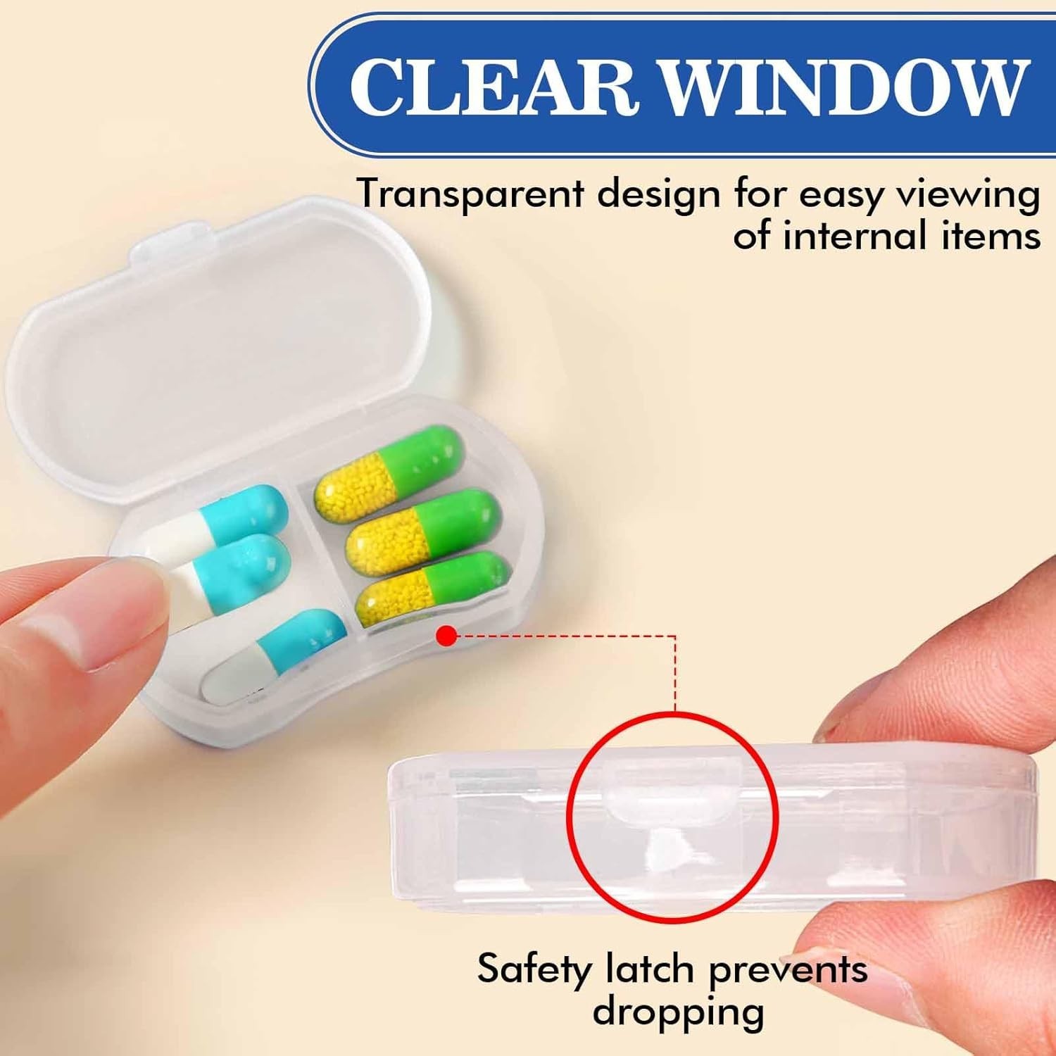 Compact White Mini Pill Case: Portable Organizer for Vitamins and Supplements