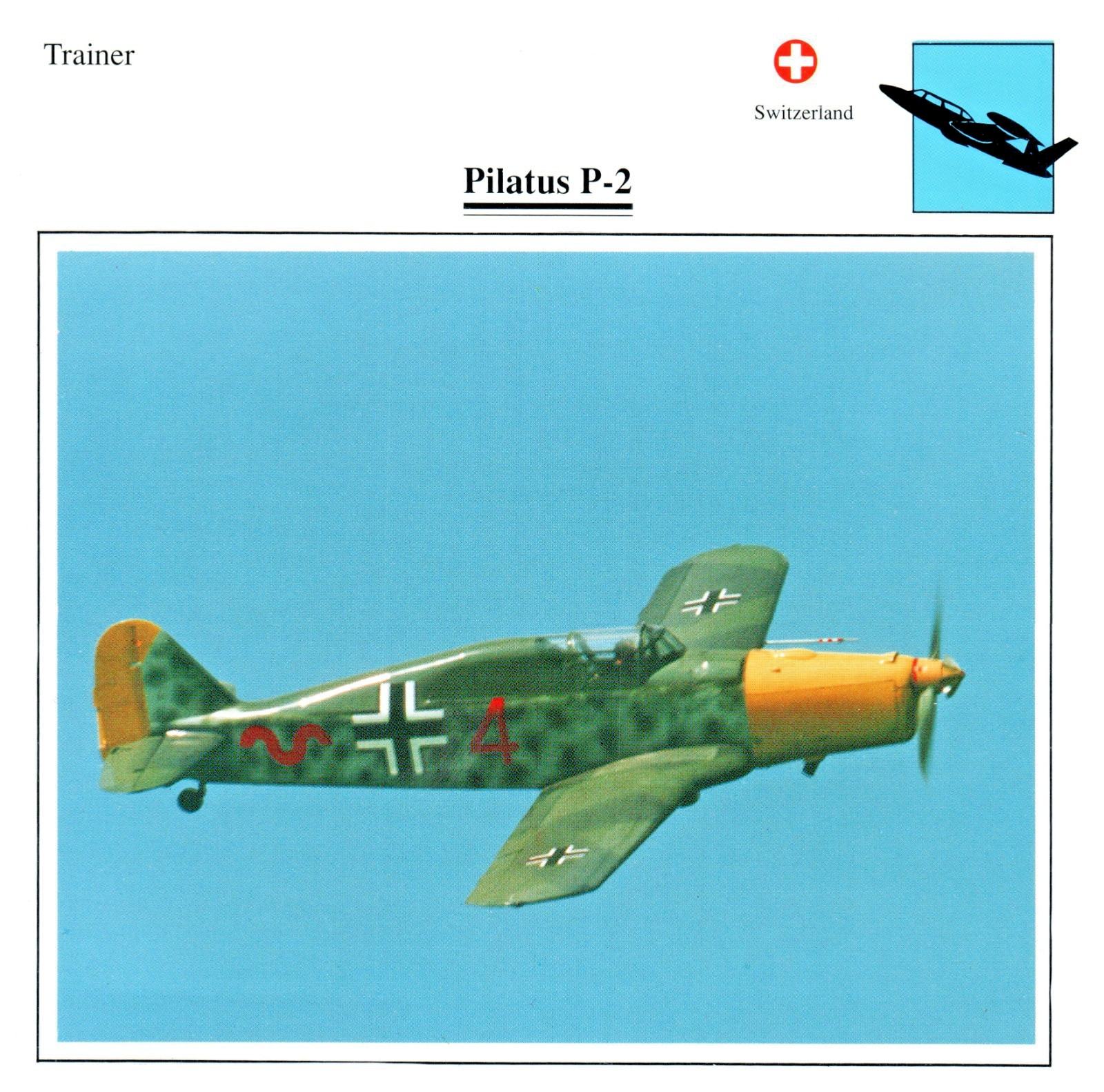 Pilatus P-2 Edito service Military Aircraft Card Switzerland