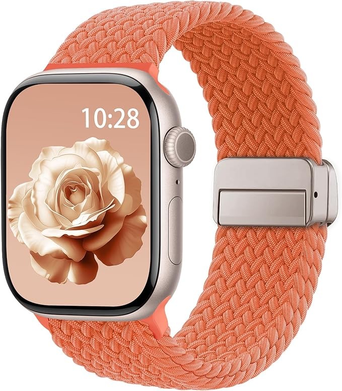Soft Nylon Solo Loop Sport Strap Compatible with Apple Watch Series 7 41mm 45mm