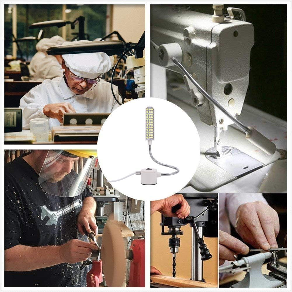Sewing Machine Light with Magnetic Mounting Base | Gooseneck Work Light White So