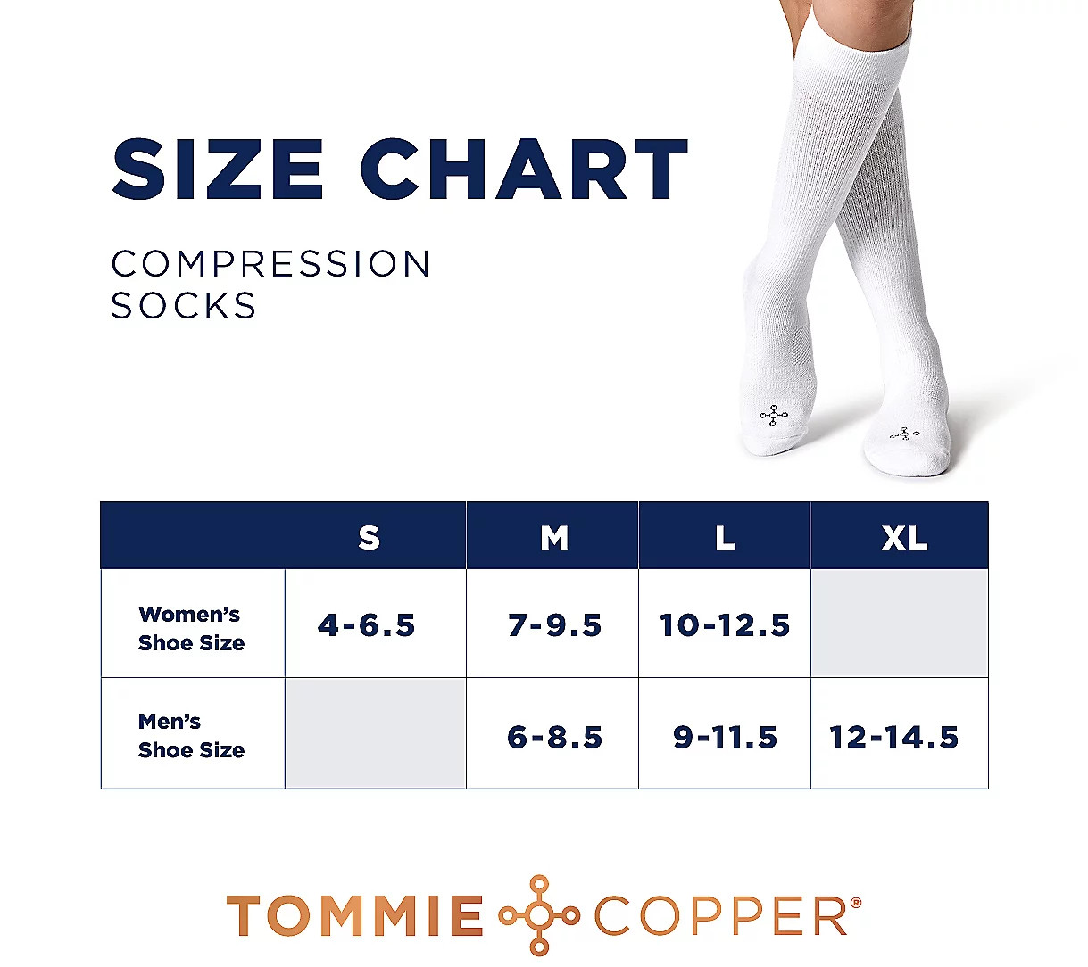 Tommie Copper 6Pk SnugStay Ankle Compression Socks Basic Dot - Small