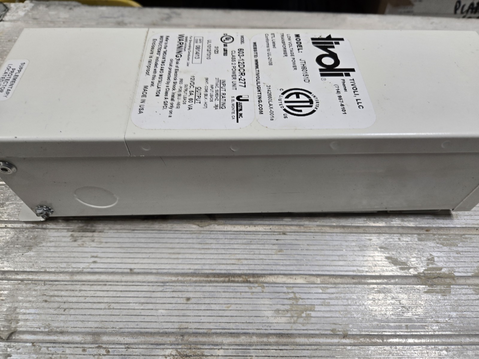 Tivoli JTH60151D - Low Voltage Transformer New Open Box 1ea