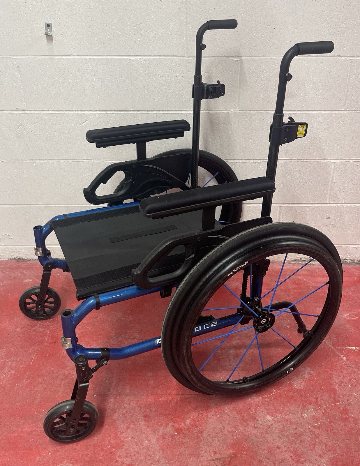 2018 Helio C2 Carbon Fiber Wheelchair Blue, Natural Fit HandRims - NO Seat Back
