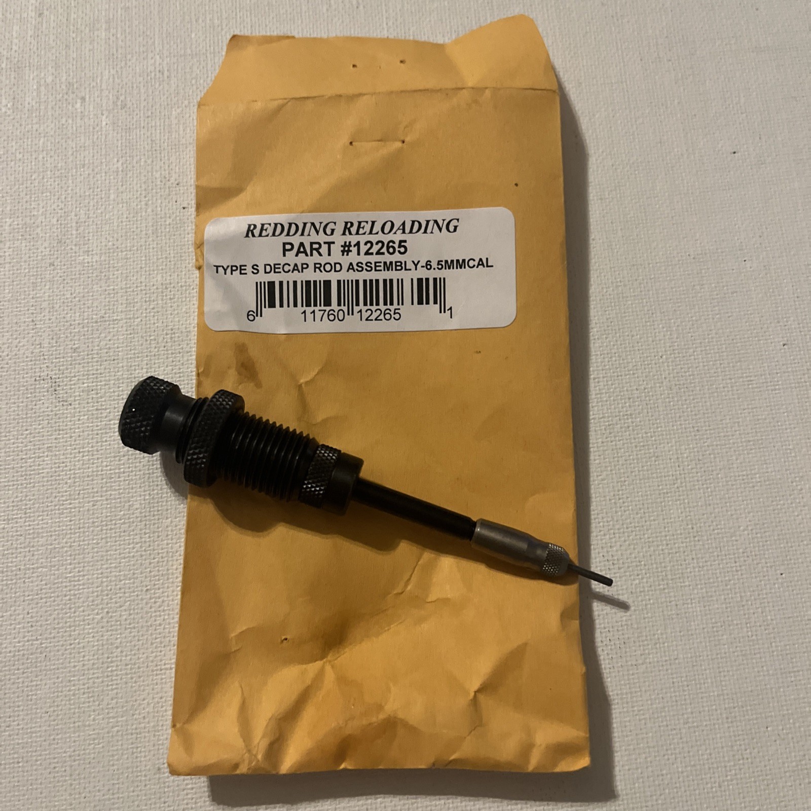12265 REDDING TYPE-S DECAPPING ROD ASSEMBLY 6.5MM CAL - NEW