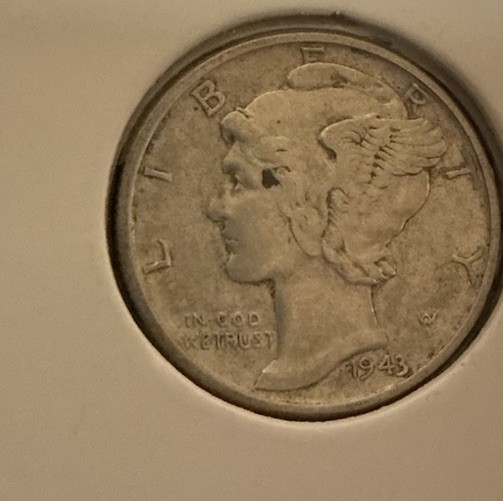 1943 Mercury Dime “IN COD WE TRUST” Mint Error 90% Silver Full Bands