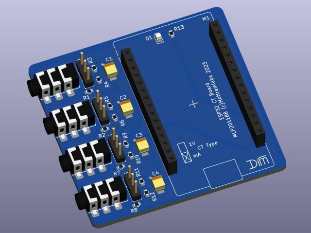 4 Channel ESP32 Mains Current Sensor - Node-MCU 30-Pin SCT013 - 100A/50mA