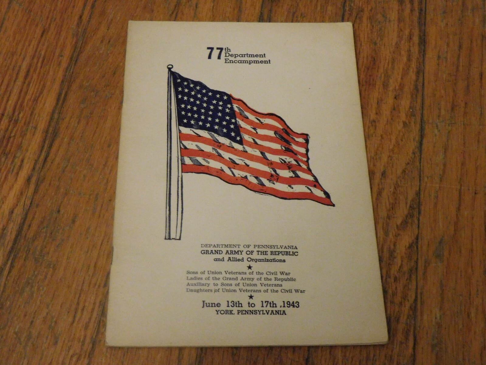 Vintage 1943 Civil War Grand Army of the Republic Encampment Program #2