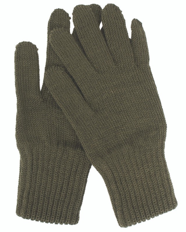 NEW Military Surplus Belgian Army OD Wool Combat Gloves Inserts Liners Large