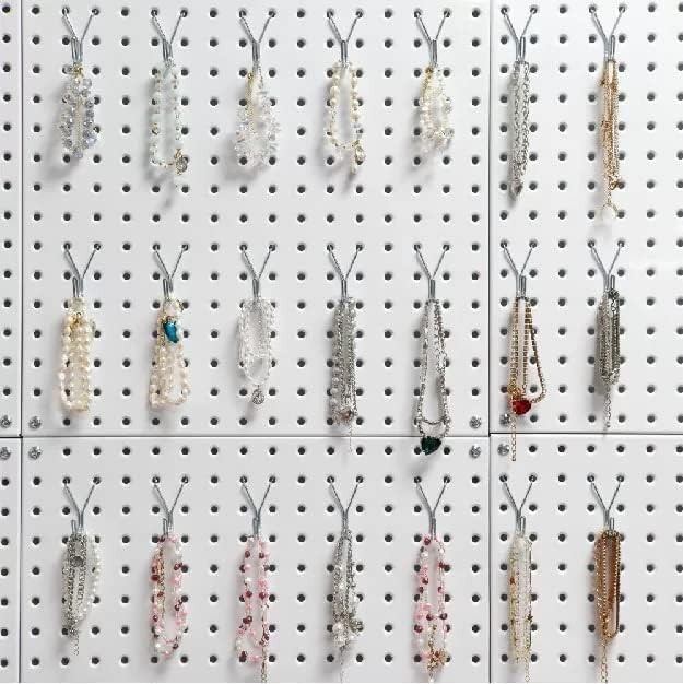 40 Pack Pegboard Hooks J-Hook – 1 Inch Silver J Hooks for Pegboard – Heavy Du...