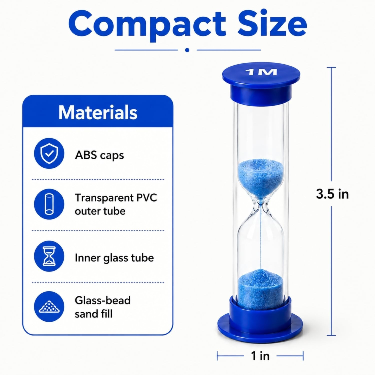 Plastic Sand Timer Sandglass Hourglass Sand Clock Timer 30 sec, 1 min, 2 mins...