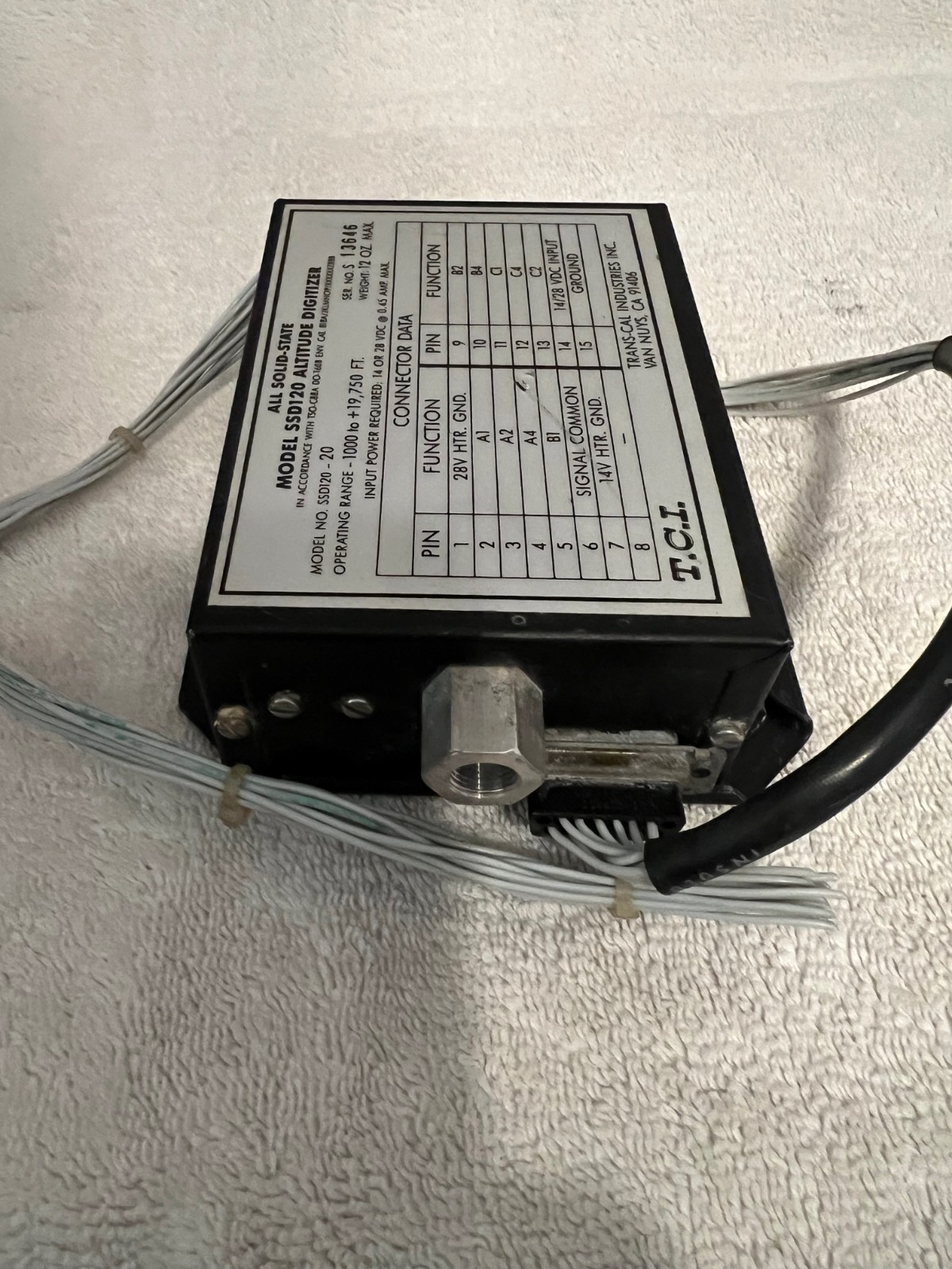 TCI SSD120 Altitude Digitizer Encoder P/N: SSD120 with connector