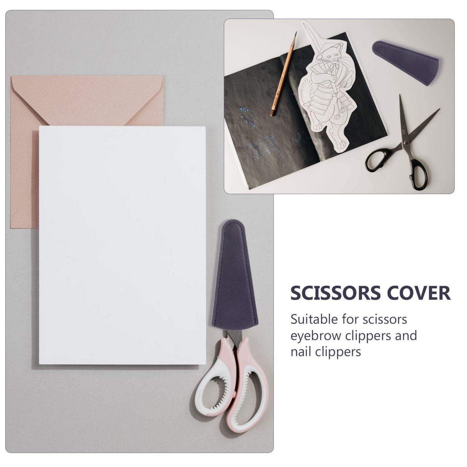 EXCEART Scissors Cover Protector for Sewing 8X3.3cm, As Shown