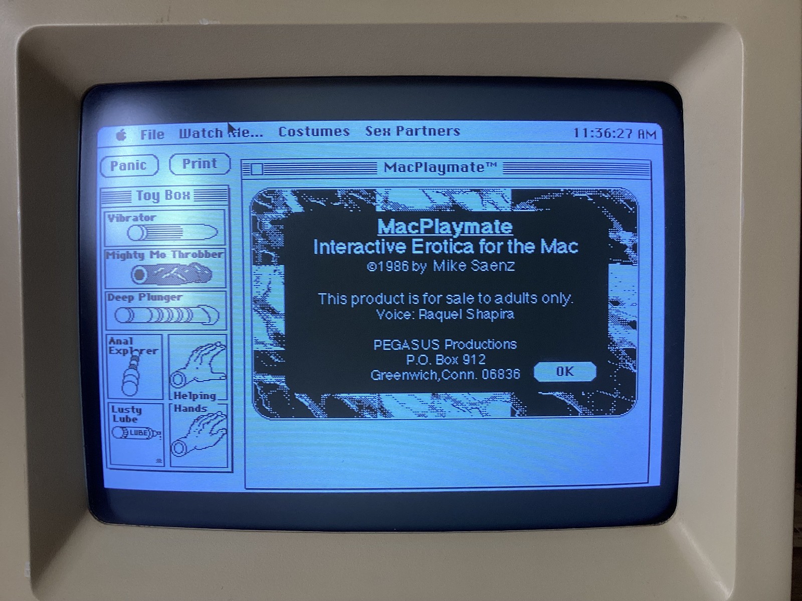 Vintage Macintosh Mac Program Game MAC PLAYMATE 800K Disk 512, Plus, SE, Classic