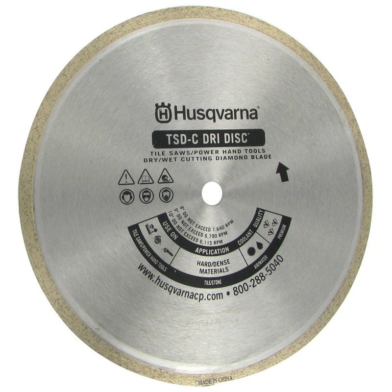 Husqvarna 542761264 Wet/Dry Dri Disc 10 Dia. in. Diamond Saw Blade 11.42 W in.