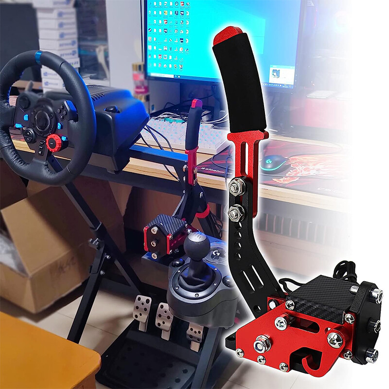 Red USB Handbrake PC Windows for Sim Racing Games G25/G27/G29/T500