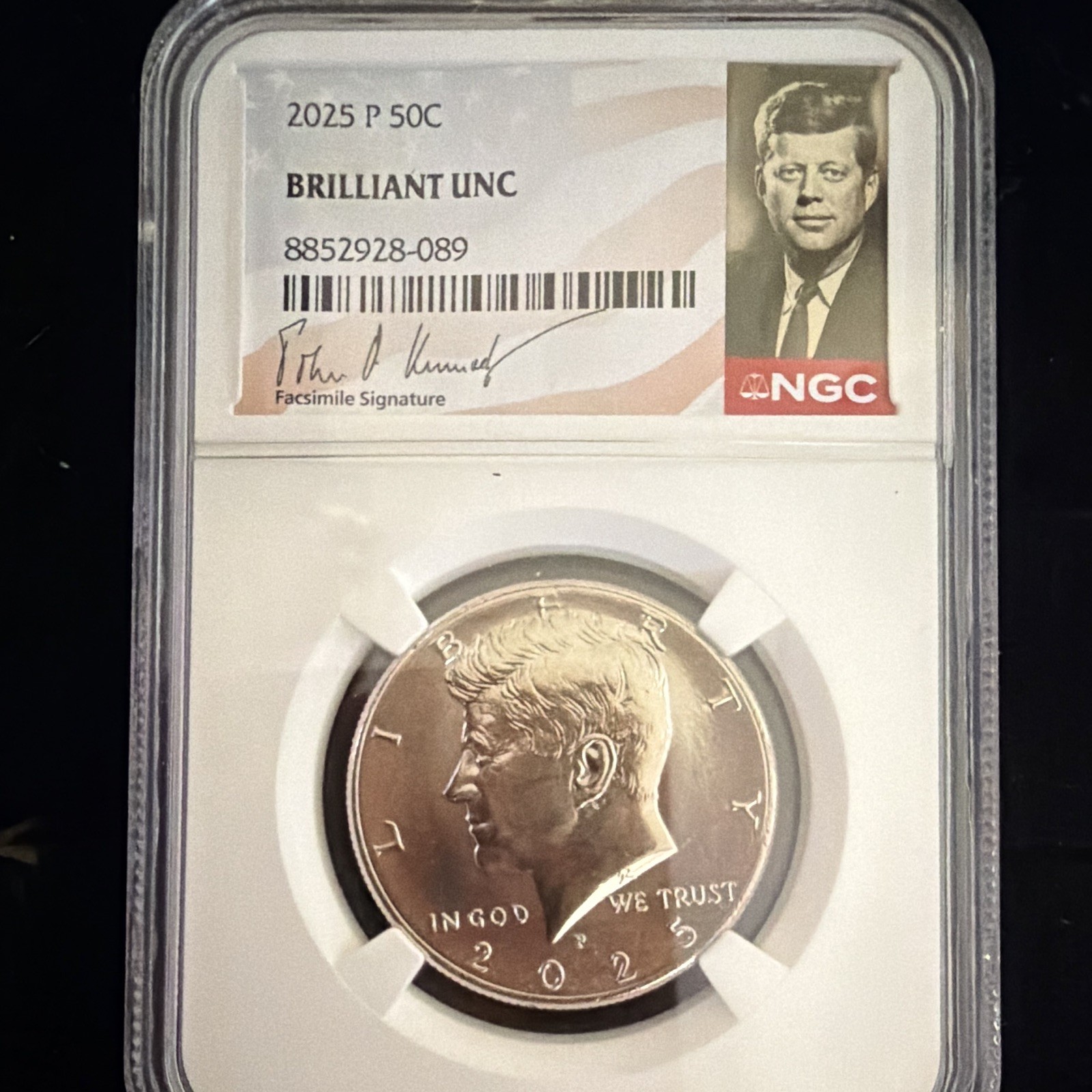 2025-P Kennedy Half Dollar 50C Philadelphia Business Strike NGC Brilliant Unc
