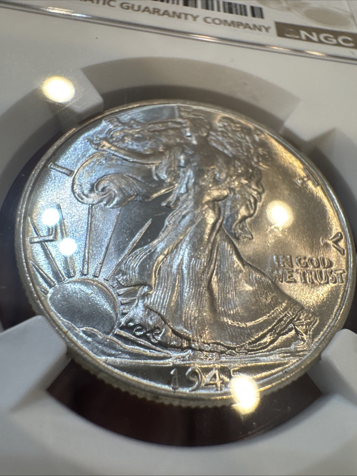 1945 50c Silver Walking Liberty Half Dollar NGC Ms66