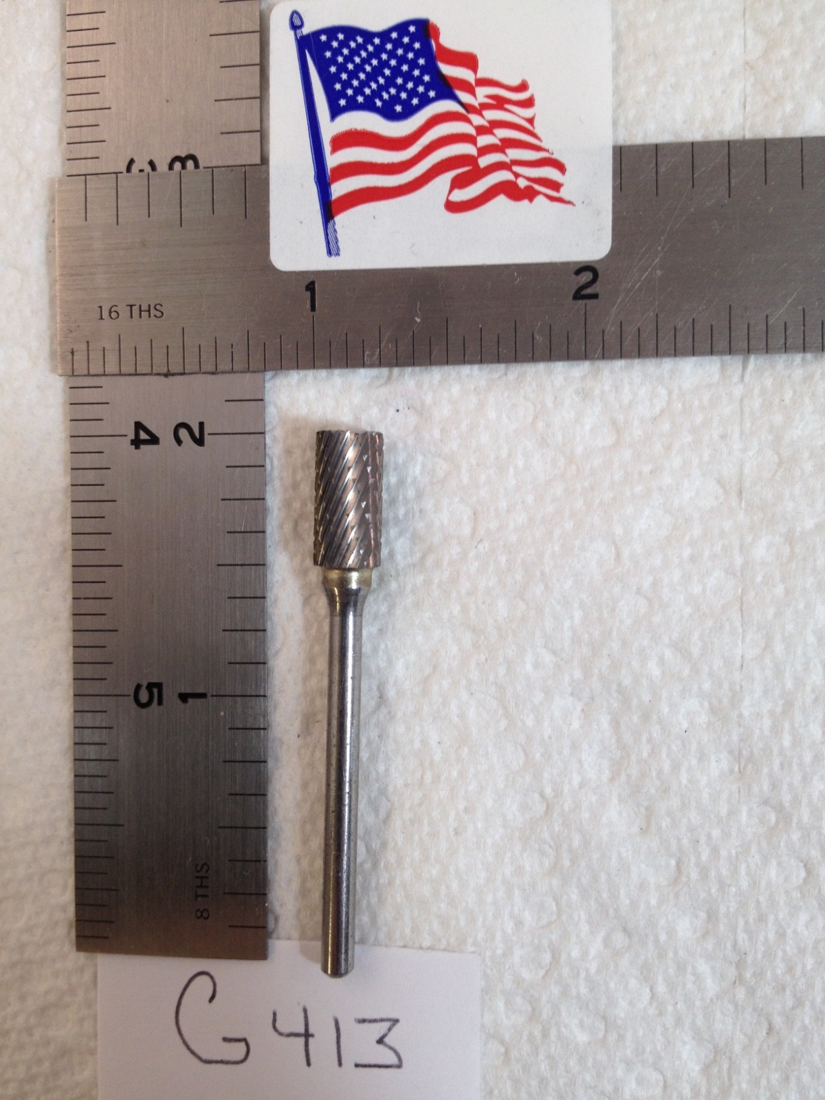 1 NEW FALCON / SGS 1/8" SHANK CARBIDE BURR SB-51. DOUBLE CUT. END CUT. (G413)