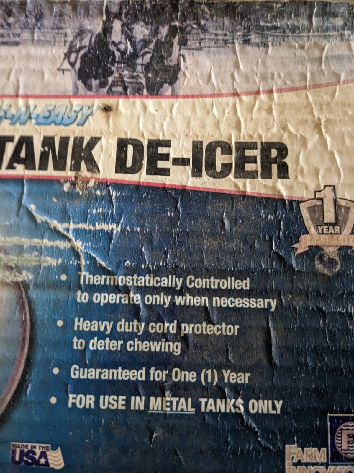 IceNEasy FLOATING TANK DE-ICER 1500 Watts of Power For Metal tanks H-4815 AA