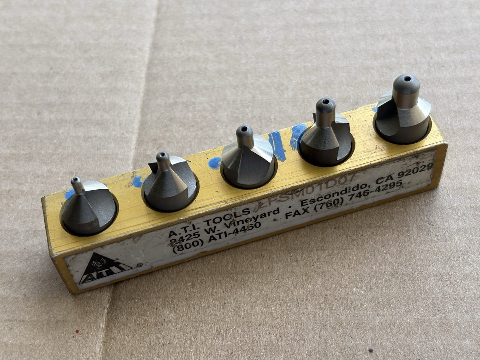 ATI Tool 5pc Aircraft Tool Countersink Bits w/holder US Army Overstock