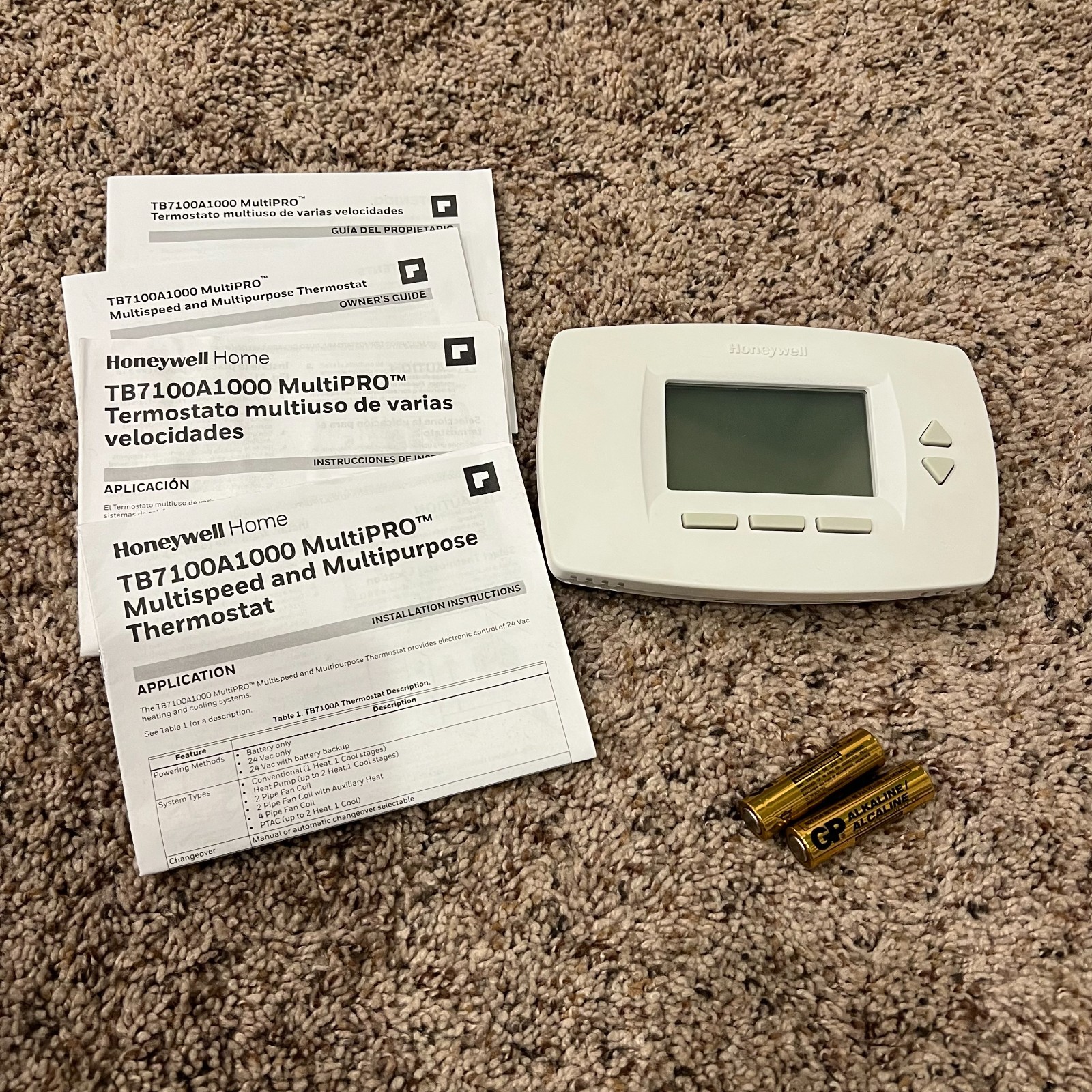 Honeywell MultiPRO 7000 Multi Speed Multi Purpose TB7100A1000 Thermostat
