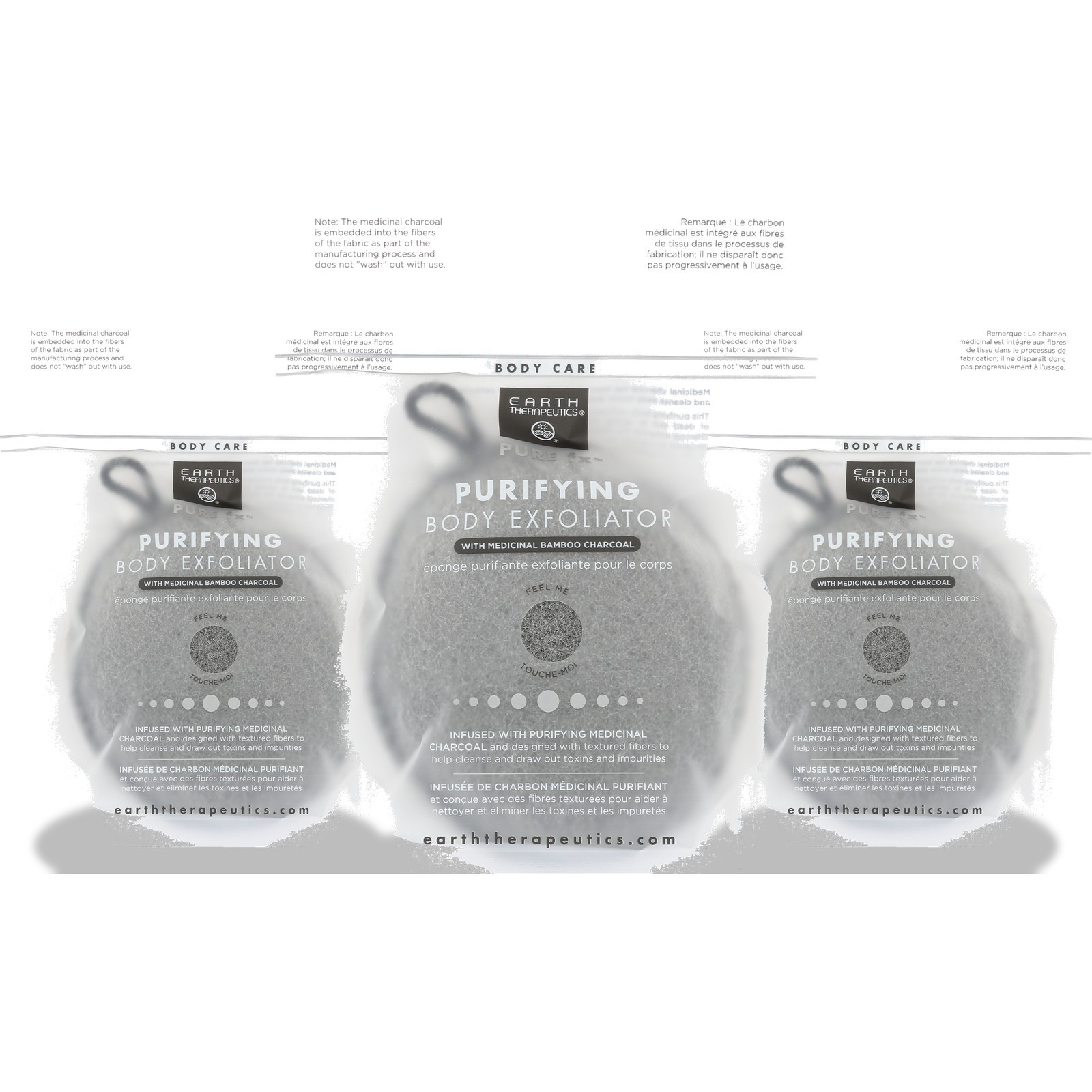 Earth Therapeutics Purifying Body Exfoliator With Medicinal Bamboo 1 Ct 3 Pack