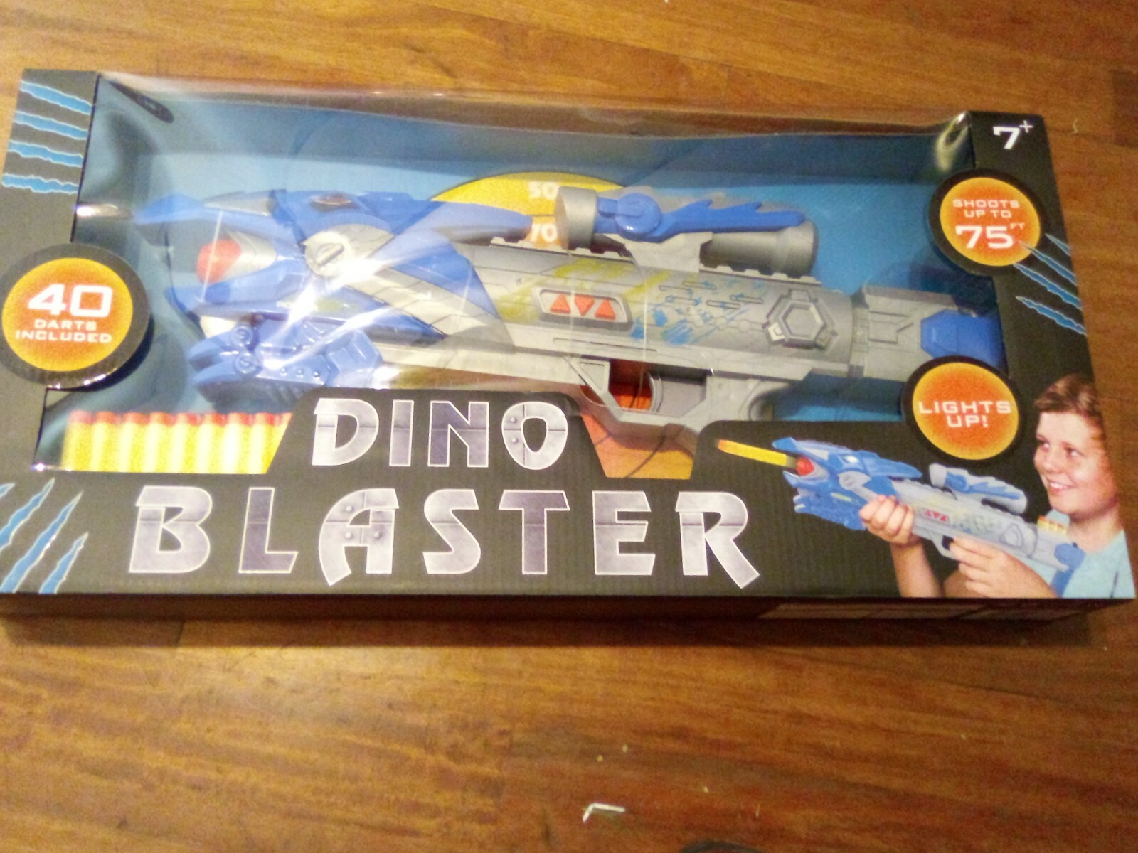 VIVITAR ROBO DINO Blaster Rapid Fire Blaster Gun 40 Soft Darts Light Up W/Sound