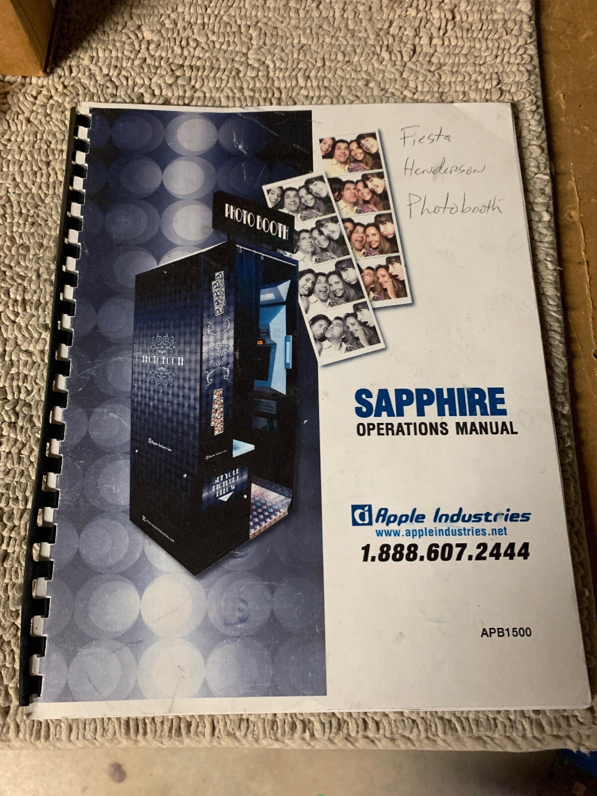 SAPPHIRE PHOTO BOOTH APPLE   arcade game manual