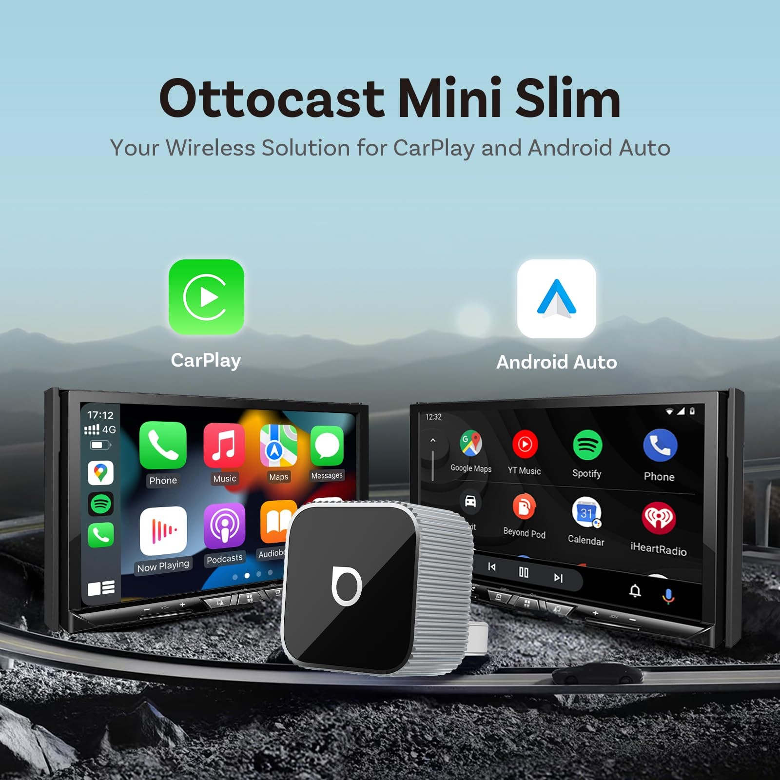 OTTOCAST 2026 Upgrade Mini Cube 3.0, 2-in-1 Wireless USB Type A, Silver